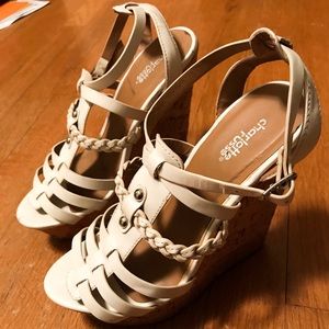 Charlotte Russe White Wedges - Size 7